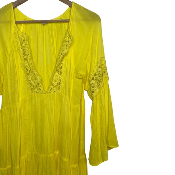 O'NEILL | Saltwater Solids Bell Sleeve Beach Dress Bright Lemon | Size M - Picture 4 of 11